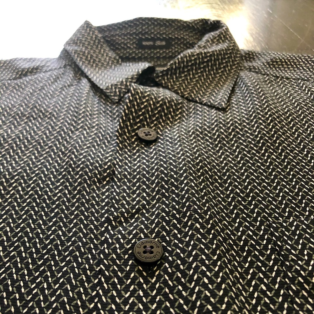Vintage Claiborne 100% silk shirt, size M